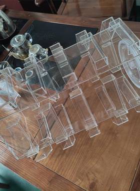 透明亚克力旋转名片架五六边形一体式多层展会名片收纳整理架