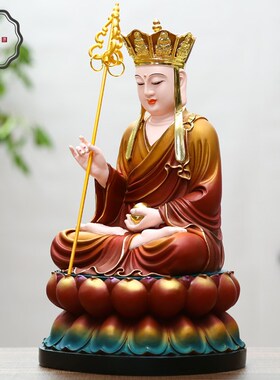 好货包邮家用树脂佛像 彩绘古彩地藏 鎏金地藏王 招财地藏王菩萨
