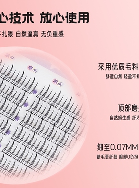 好货【梦佩拉】分段仙子睫毛羽扇款A型懒人单簇自嫁接假睫毛漫画