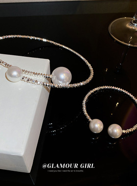 碎银几两珍珠开口项圈夏季网红新款个性chocker项链气质项饰