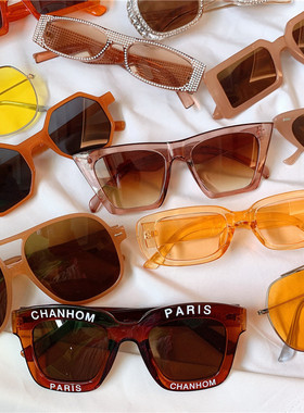 咖啡系新款茶色墨镜女韩版潮网红同款圆脸复古太阳镜偏光防紫外线