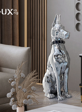 CHU X现代轻奢电镀狗高档家居装饰品电视柜旁高级感客厅落地摆件