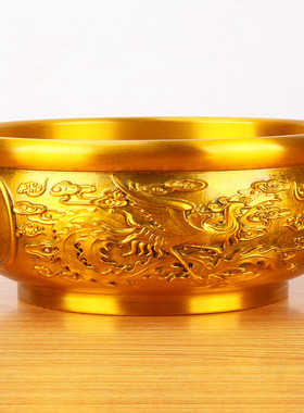 铜龙凤聚宝盆摆件十二生肖客厅店铺办公室家居饰品工艺礼品摆饰