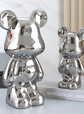 暴力熊摆件高档客厅轻奢风电视柜酒柜卡通爱心熊网红儿童房装饰品