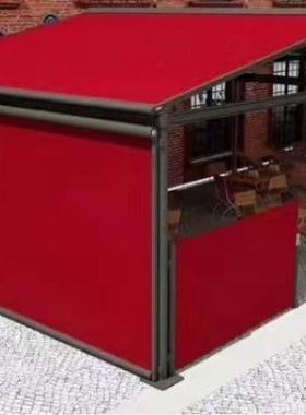 阳光房户外新品铝合金顶棚遮光帘电动双轨道伸缩式天幕遮阳雨棚