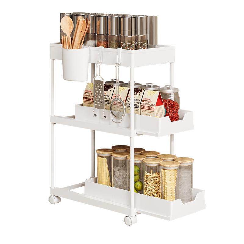 热销多层可抽拉置物架厨房收纳置物架调味料瓶带轮可移动收纳,淘宝优惠券,粉丝福利购,淘宝优惠卷