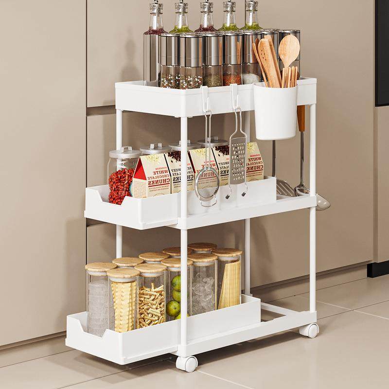 热销多层可抽拉置物架厨房收纳置物架调味料瓶带轮可移动收纳,淘宝优惠券,粉丝福利购,淘宝优惠卷