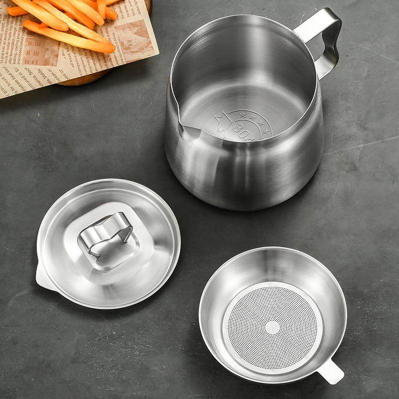 滤油壶304不锈钢家用厨房控油壶防漏油罐过滤油渣带盖油瓶油壶,淘宝优惠券,粉丝福利购,淘宝优惠卷
