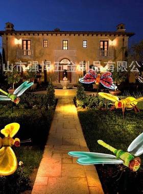 户外发光动态蝴蝶蜜蜂蜻蜓动物灯景区广场公园景观草坪灯光节亮化