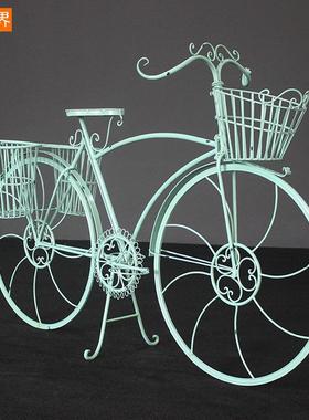 铁艺自行车婚庆装饰摆件婚礼布置花车橱窗摄影道具户外园艺花架