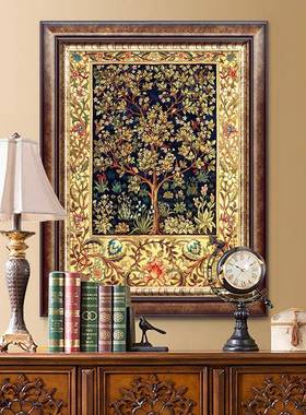 发财树欧式美式玄关装饰画餐厅竖版走廊壁画墙画挂画客厅装饰画