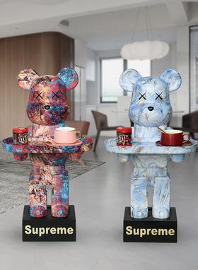 网红公仔暴力熊摆件大型落地托盘客厅沙发旁边大号装饰品新房送礼