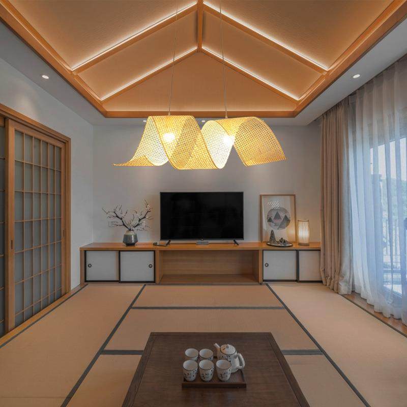 新中式客厅吊灯中古风藤编灯具咖啡厅饭店火锅店竹艺竹编藤艺吊灯,淘宝优惠券,粉丝福利购,淘宝优惠卷