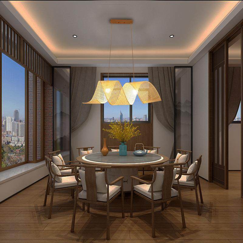 新中式客厅吊灯中古风藤编灯具咖啡厅饭店火锅店竹艺竹编藤艺吊灯,淘宝优惠券,粉丝福利购,淘宝优惠卷