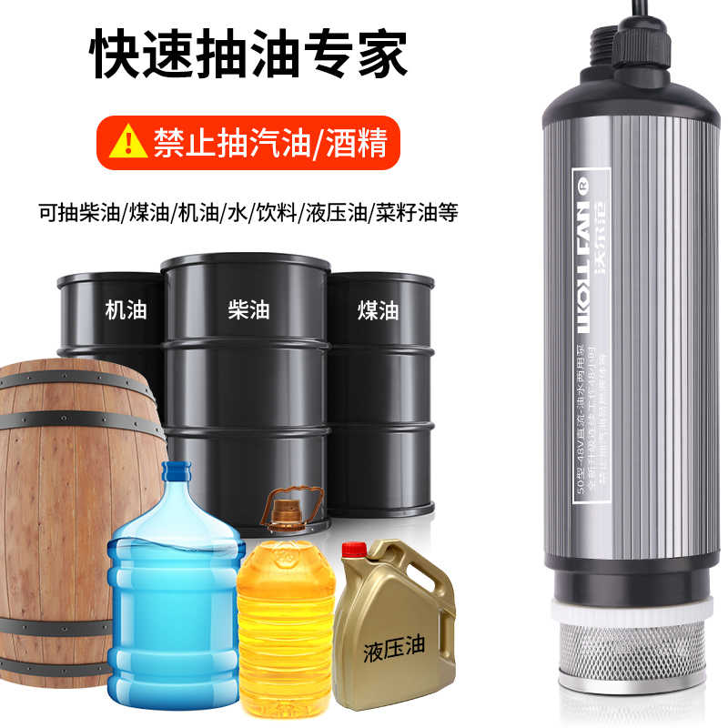 电动抽油泵加油泵抽油神器电动车载柴油泵抽油水器48V60V品便携式 - 图1