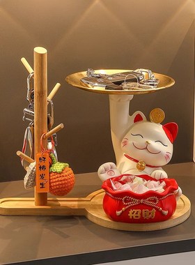 速发招财猫收简玄关入户装饰品迁件门口鞋柜轻奢纳约乔摆新居礼品