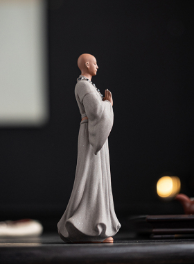 速发瓷式禅意人和尚摆件陶中小物工艺礼品摆饰佛系家居客厅书房桌