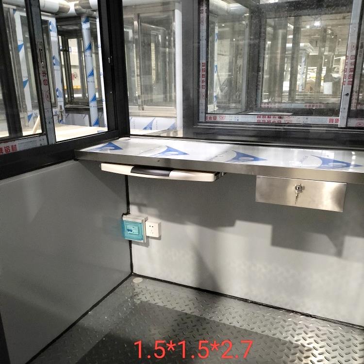 广东广州四柱钢结构岗亭方角保安亭停车场收费亭小区门卫室值班室 - 图3