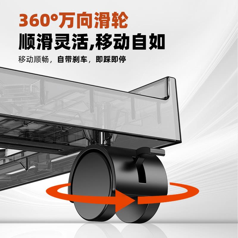 Computer host bracket removable chassis base with pulley host storage rack home office computer tray