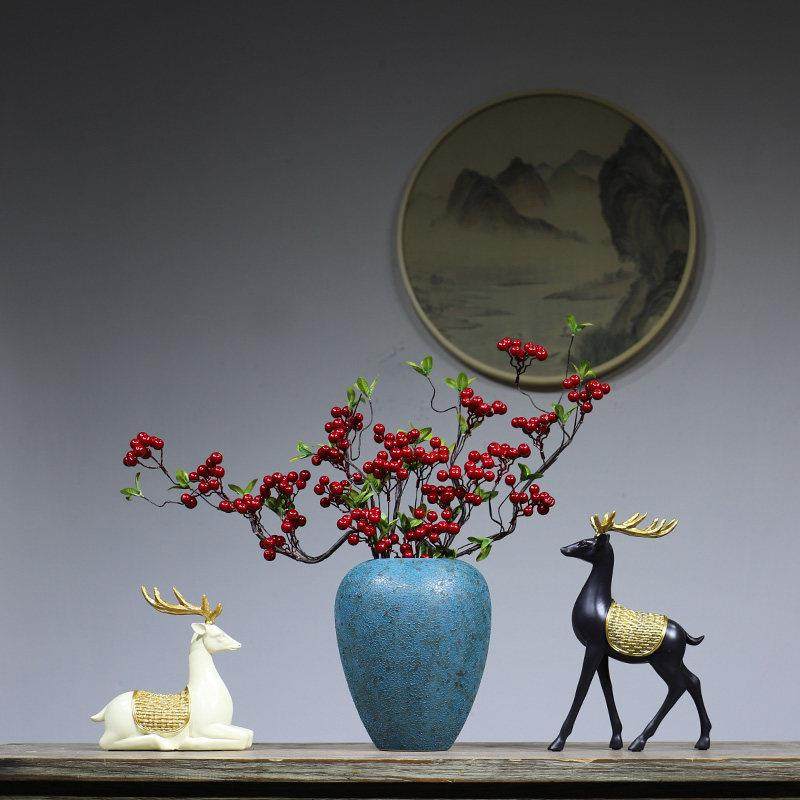 现代新中式陶瓷花瓶摆件创意客厅插花电视柜玄关禅意覆古家居装饰,淘宝优惠券,粉丝福利购,淘宝优惠卷
