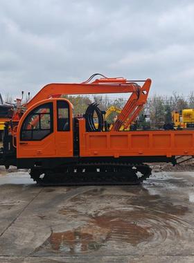 履带式随车挖加装抓木器多功能山地农用爬山虎翻斗车