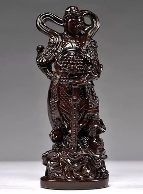 速发黑檀木伽蓝摆陀菩驮佛像武财神韦件韦萨关公左右护法家用