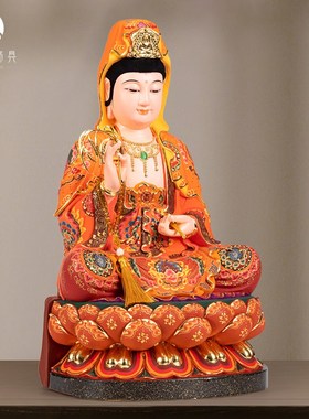 速发香樟木雕观音菩萨供奉像观用观音佛萨供奉南海家世音菩像神像