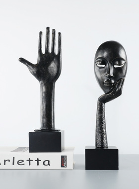 创意个性北欧轻奢家居房间布置摆设客厅酒柜酒架装饰摆件抽象人脸