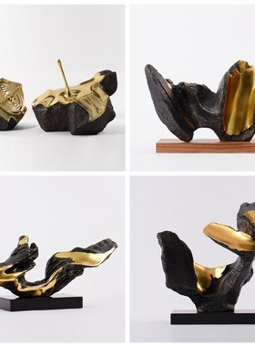 现代轻奢抽象雕塑售楼处创意样板间酒店艺术软装饰品大堂装置摆件