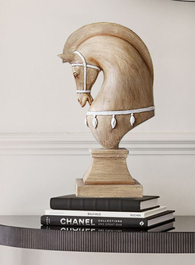 推荐出口欧美轻奢木马雕塑艺术摆设简约北欧室内装饰复古动物摆件