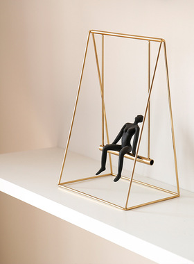 极速北欧创意轻奢摆件客厅玄关样板房橱窗金属摆饰美式家居装饰品