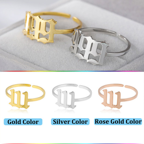 Angel Number Rings for Women Men Stainless Steel 444 777 Rin - 图3