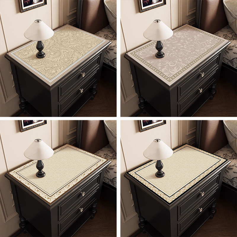 美式复古床头柜垫子防水防油免洗台布盖布轻奢高级感皮革pvc桌垫,淘宝优惠券,粉丝福利购,淘宝优惠卷