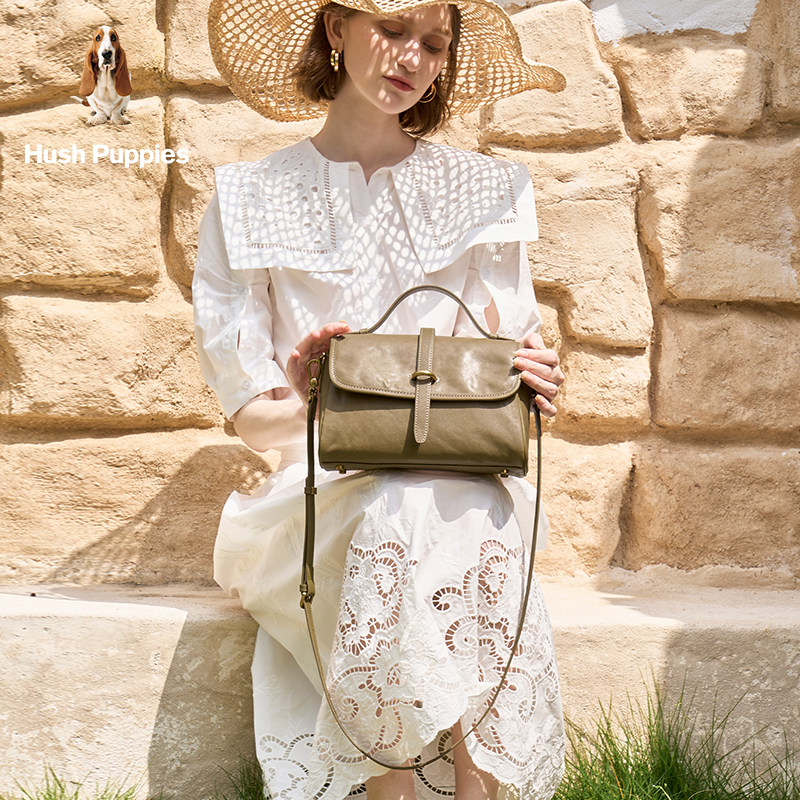 【新年礼物】暇步士植鞣牛皮手提包女邮差包大容量通勤单肩斜挎包,淘宝优惠券,粉丝福利购,淘宝优惠卷