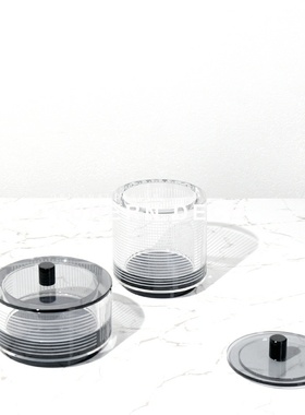 现代极简轻奢创意家居软装饰品样板房水晶艺术玻璃罐酒店会所摆件