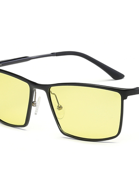 日夜两用偏光变色太阳镜铝镁驾驶墨镜男士夜视眼镜男司机方形8676