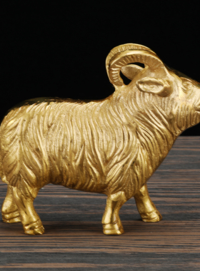 黄铜招财开运羊摆件复古做旧老款