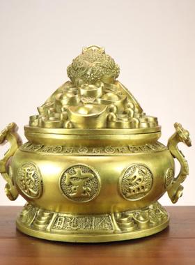 杨铜记 铜聚宝盆 铜金蟾聚宝盆 如意聚宝盆摆件