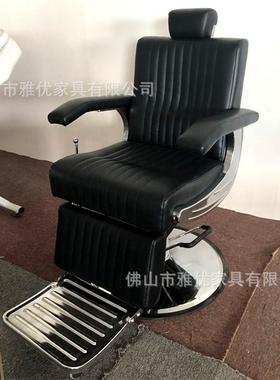 男士理发椅可放倒美发店升降刮胡复古油头大椅发廊专用剪发椅