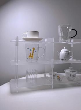 简约现代家居功能5mm亚克力收纳架可自由组合桌面杯子置物架
