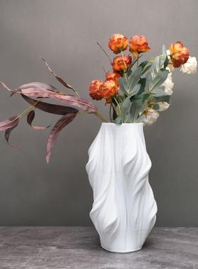 现代简约插白色花花器装饰品样板房客酒0001店厅餐玄关家居花瓶摆