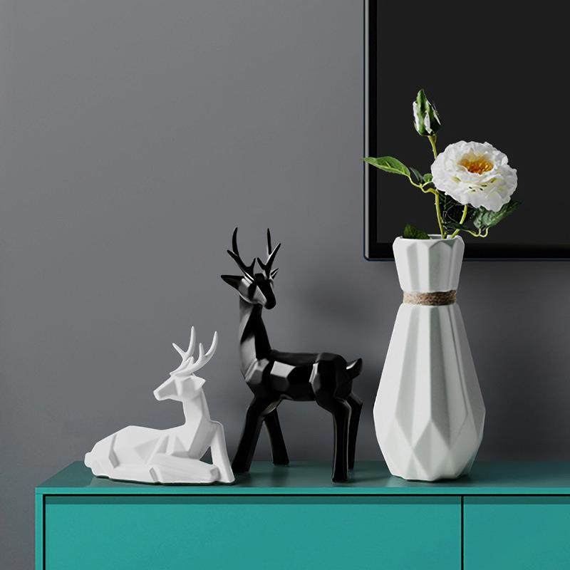 北欧瓷福电视柜摆XHB件鹿简约现代花瓶家品居饰客厅轻奢酒柜装饰,淘宝优惠券,粉丝福利购,淘宝优惠卷