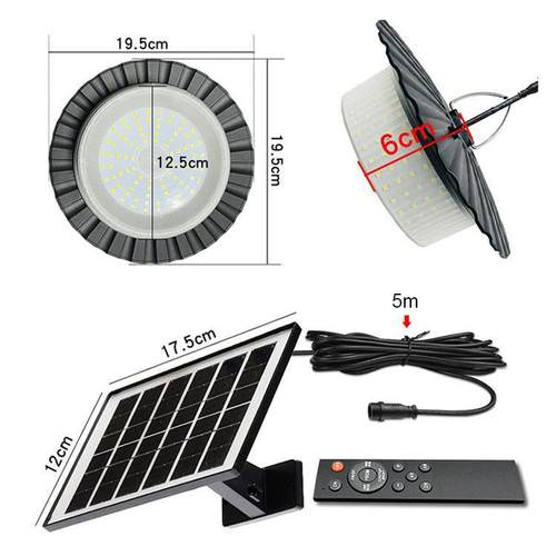 太阳能244LED环形吊灯庭院花园别墅路灯360度户外太阳能照明灯 - 图2