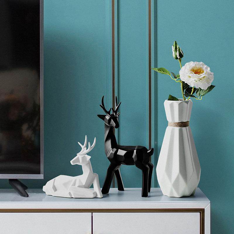 北欧瓷福电视柜摆XHB件鹿简约现代花瓶家品居饰客厅轻奢酒柜装饰,淘宝优惠券,粉丝福利购,淘宝优惠卷