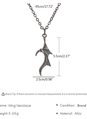 极速Bat Wing Heart Couples Pendant Necklace Set Fashion Jewe