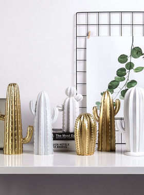 极速北欧仙人掌模型小摆件现代家居客厅酒柜书柜玄关桌面摆设装饰