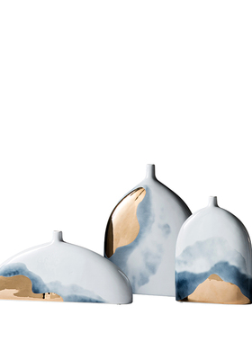 新中式摆件软装饰品陶瓷插花瓶轻奢家居客厅酒柜电视柜创意摆设品