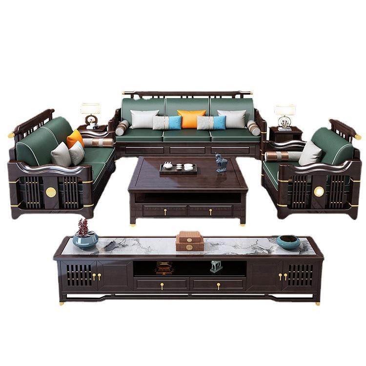 农村堂屋沙发极简新中式实木组合现代轻奢转角储物大户套装,淘宝优惠券,粉丝福利购,淘宝优惠卷