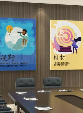 办公室墙面装饰挂画企业文化墙贴励志标语公司会议室工位氛围布置