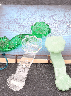 极速水晶琉璃黄如意紫粉桌面小摆件招财开业礼品吉祥家居客厅抓周